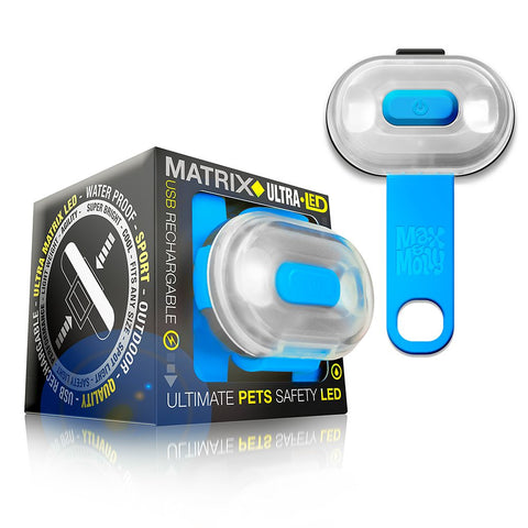 Max & Molly Blue Matrix Ultra LED Safety Light W/USB Charger