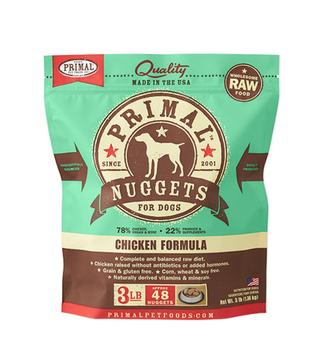 Primal Dog Nuggets Raw Chicken 3lb