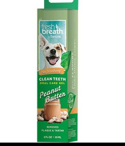 Tropiclean Fresh Breath Clean Teeth Gel Peanut Butter 2oz