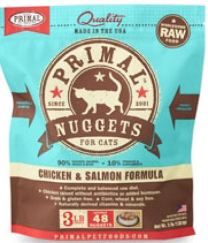 Primal Cat Nuggets Raw Chicken & Salmon 3lb