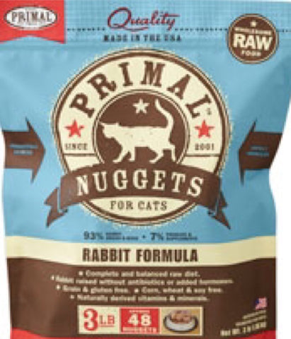 Primal Cat Nuggets Raw Rabbit 3lb