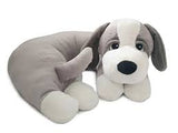 SNOOZY-Grey Dog Pillow w/White Paws
