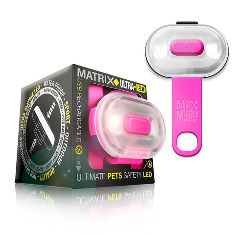 Max & Molly Pink Matrix Ultra LED Safety Light W/USB Charger
