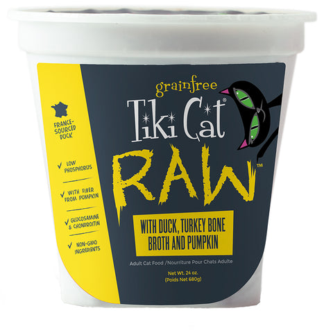 Tiki Cat Raw Duck, Turkey Bone Broth & Pumpkin Tub 8oz