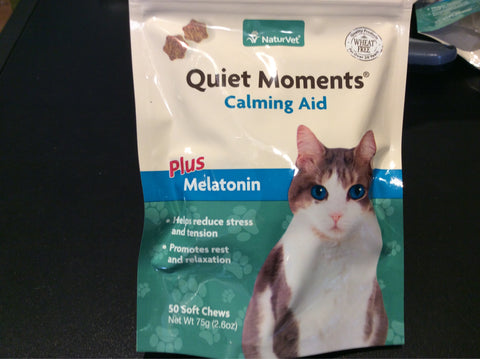 Naturvet Quiet Moments Calming Aid Plus Melatonin For Cats (50 Soft Chews)