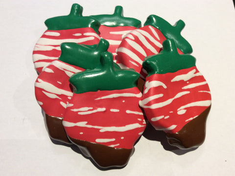 Strawberry Dipped  Doggie Cookie New England Dog Biscuit Bag of 4