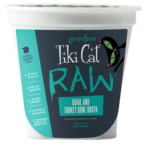 Tiki Cat Raw Quail &Turkey Bone Broth 8oz Tub
