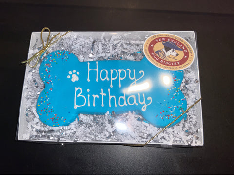Birthday Bone - New England Dog Biscuit Blue Happy Birthday