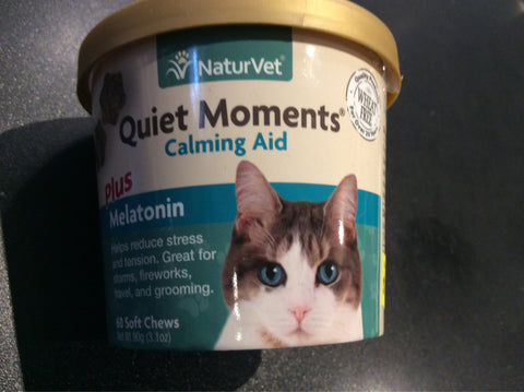 NaturVet Cat Calming Aid Plus Melatonin Soft Chew 60 Ct