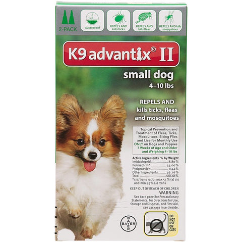 K9 Advantix II Small Dog 4-10lbs 2-pack